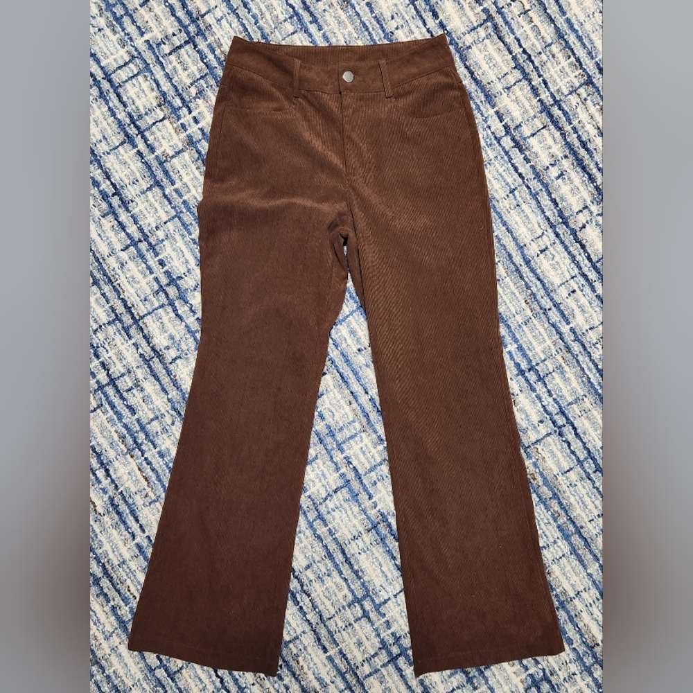 SHEIN Chocolate Brown Corduroy Boot Cut Pants Size 2